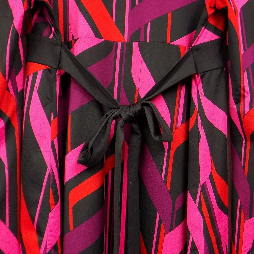 INC International Concepts Long Sleeve Blouse With Attached Belt Back Tie Size L - Picture 5 of 7